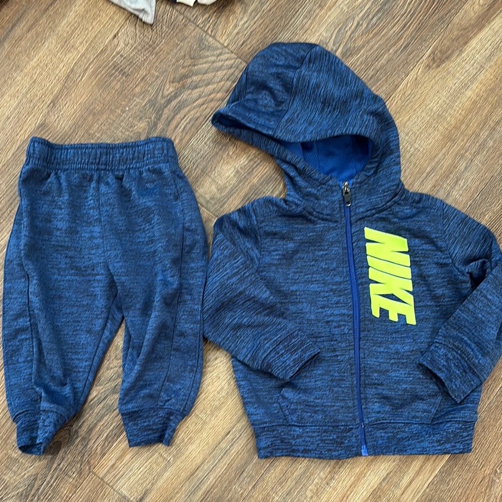 Nike 12M Blue Jogger Sweatpants and zippered jacket